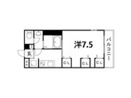 リブリ・スカイブルー サン(1K/2階)の間取り写真