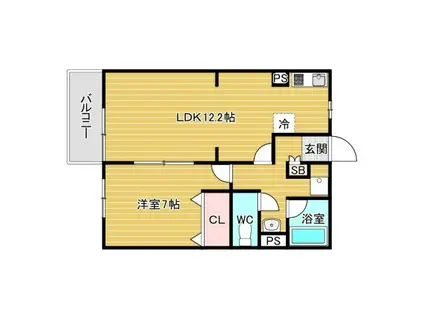 CORPO PINEHILL(1LDK/1階)の間取り写真