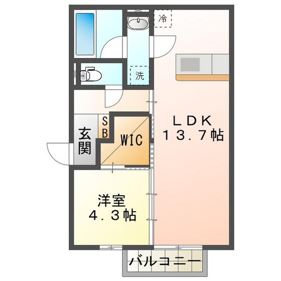 パルミエ III(1LDK/1階)の間取り写真