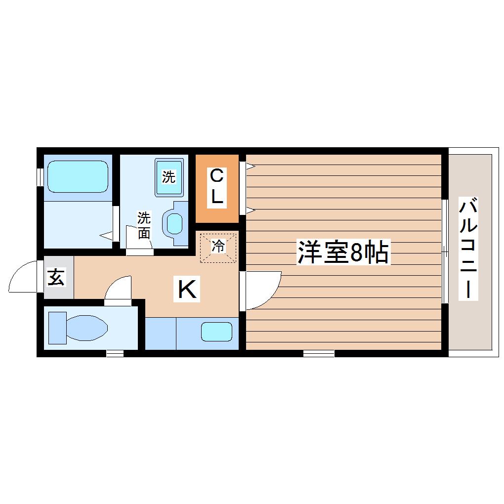 コーポ藤(1K/1階)の間取り写真