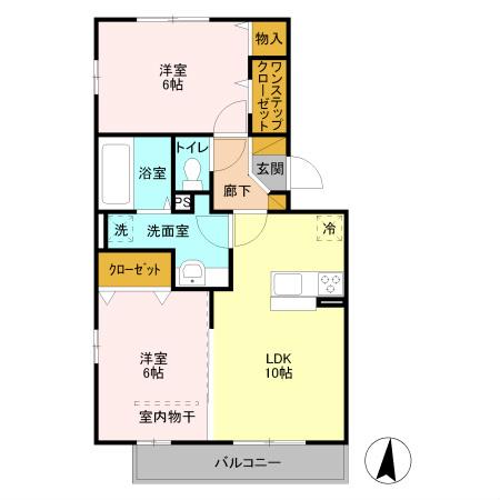 レスポワール A(2LDK/2階)の間取り写真