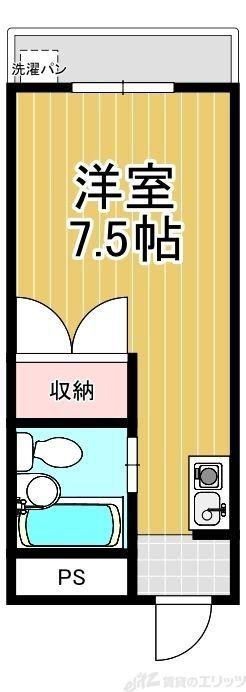 上新ビル7(ワンルーム/3階)の間取り写真