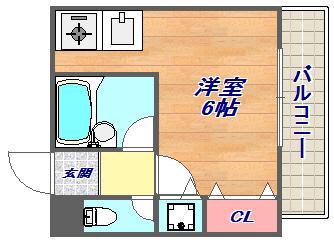 シティライフ六甲道Ⅲ(ワンルーム/7階)の間取り写真