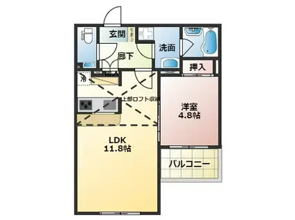 グレイシャス糀谷(1LDK/3階)の間取り写真