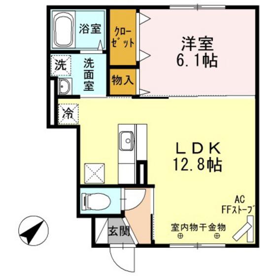 ガーデン小柳(1LDK/1階)の間取り写真