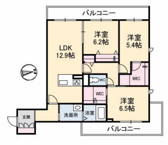 PRATERIA(3LDK/3階)の間取り写真