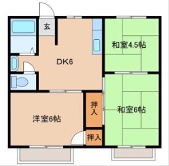 カーザメイセイ(3DK/2階)の間取り写真