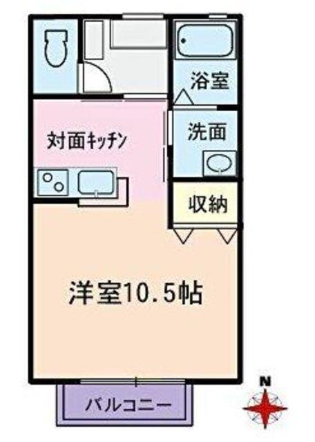 プロミネンス(ワンルーム/1階)の間取り写真