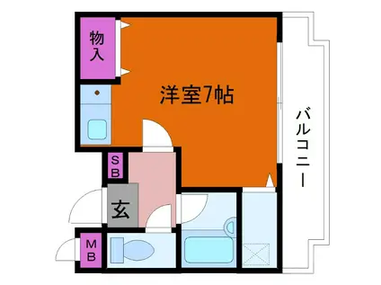 西田ハイツパートII(ワンルーム/4階)の間取り写真