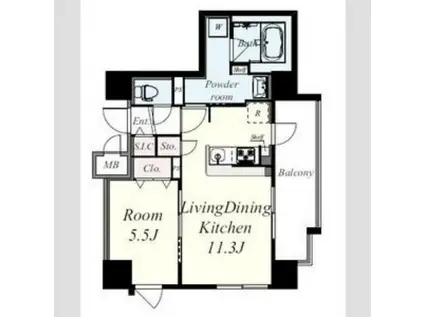 SKYレジデンス大阪梅田(1LDK/6階)の間取り写真
