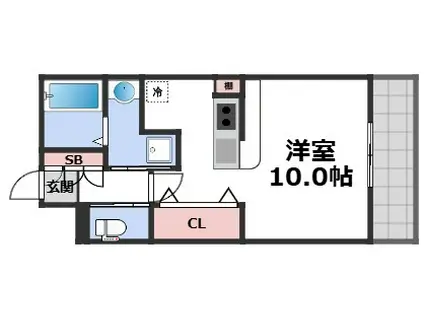 エアルレジデンスII(1K/2階)の間取り写真