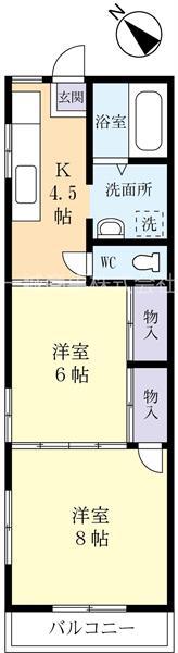 LFDつくば(1LDK/1階)の間取り写真