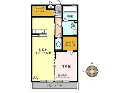 グランコート(1LDK/2階)の間取り写真