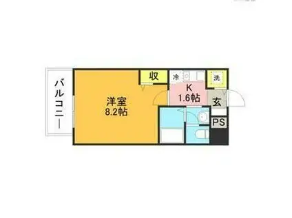 エルブラン姪浜(1K/12階)の間取り写真