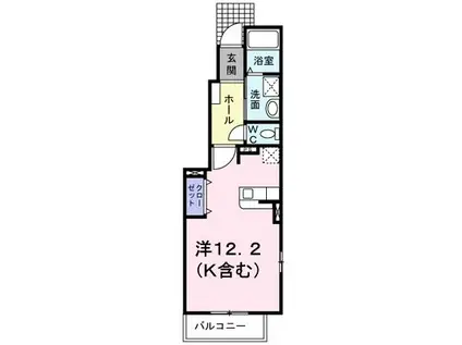 クラールアンジュA(ワンルーム/1階)の間取り写真