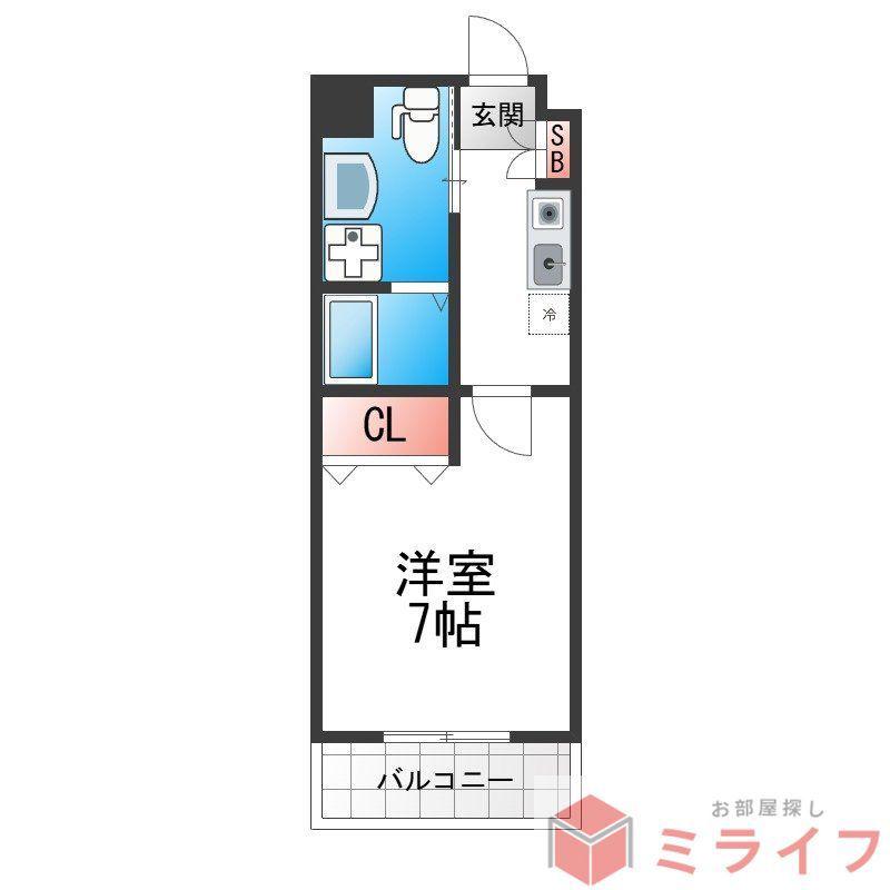 エクセル杭全(1K/3階)の間取り写真
