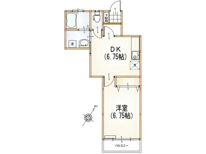 ひかるハイム(1DK/1階)の間取り写真