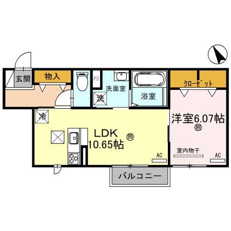 ロイヤルメゾンHYS(1LDK/1階)の間取り写真