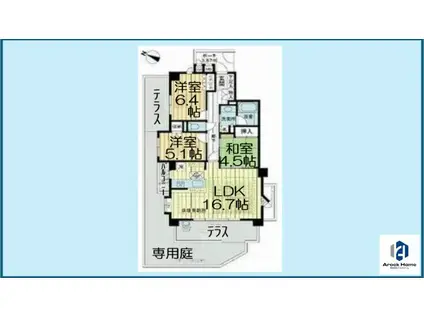 藤和東山公園ホームズ(3LDK/2階)の間取り写真