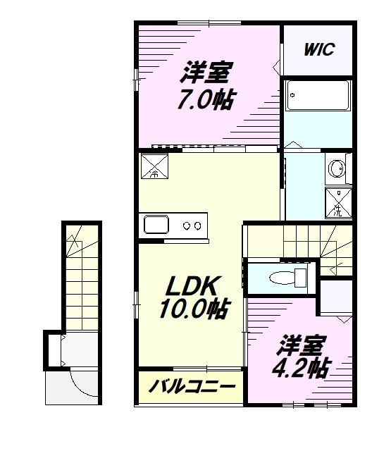 エクニール(2LDK/2階)の間取り写真