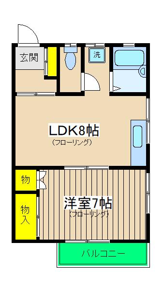 ホワイトコーポABE(1LDK/2階)の間取り写真