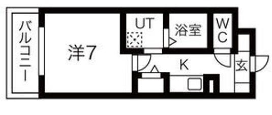 BERG FUJINOMORI(1K/2階)の間取り写真