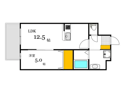 ル・ソレイユ(1LDK/12階)の間取り写真