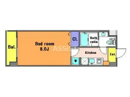 アクエリアス三軒茶屋(1K/3階)の間取り写真