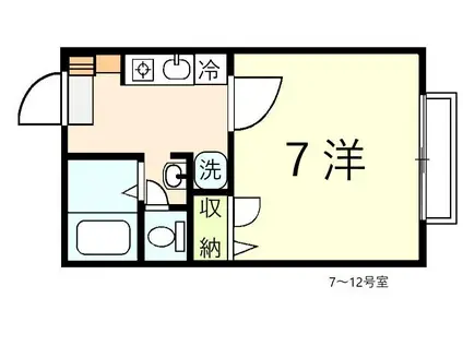 ディアスSSS(1K/1階)の間取り写真