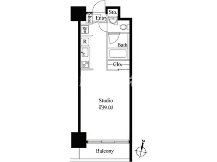 グレンパーク秋葉原イースト学生・社会人にオススメ(ワンルーム/7階)の間取り写真
