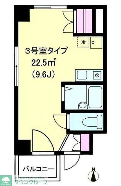 サンセール(ワンルーム/2階)の間取り写真
