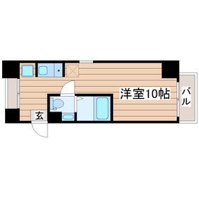 パレスRX大和町(ワンルーム/10階)の間取り写真