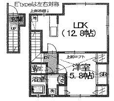 オリエンスB棟(1LDK/2階)の間取り写真