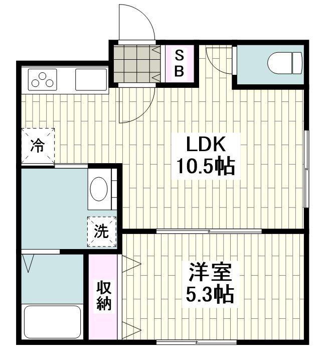 レラーブル鎌倉佐助(1LDK/1階)の間取り写真