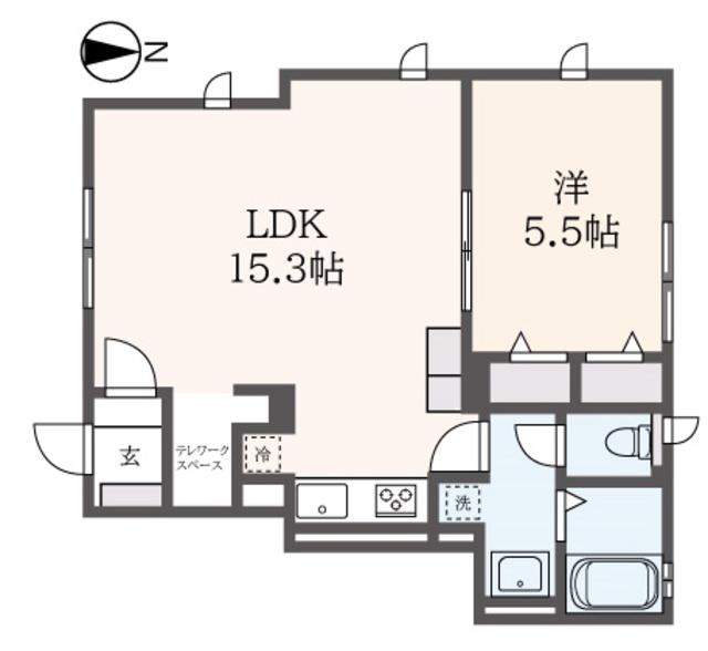 アルボヴィラージュ(1LDK/1階)の間取り写真