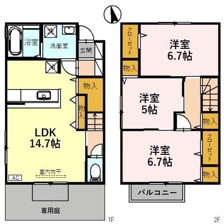 T-ポエム(3LDK/1階)の間取り写真
