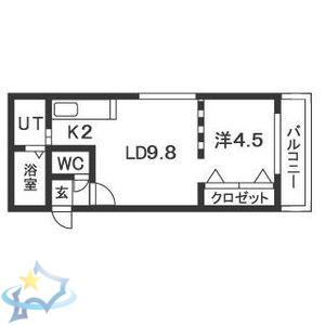 ガーデンテラス(1LDK/4階)の間取り写真