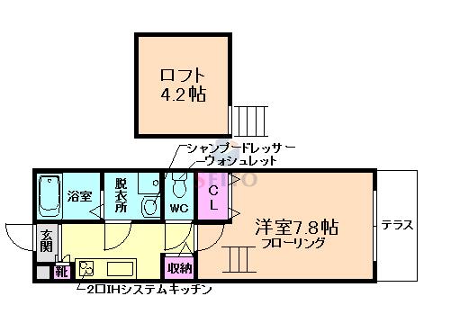 クラーヴォ豊中(1K/1階)の間取り写真