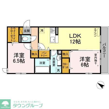 MUMCOURT(2LDK/2階)の間取り写真