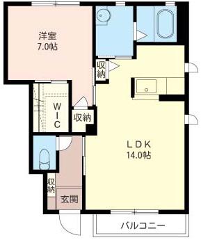 ＪＲ横須賀線 衣笠駅 徒歩15分 2階建 築19年(1LDK/1階)の間取り写真