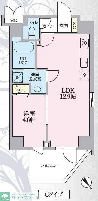 ニアレスタSUGAMO(1LDK/10階)の間取り写真