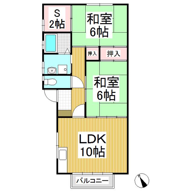 サンビレッジあい(2SLDK/1階)の間取り写真