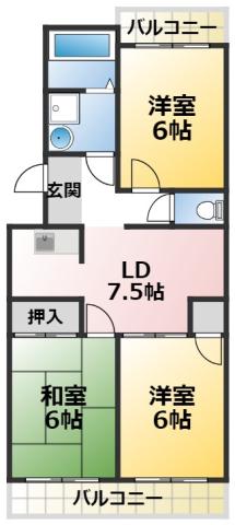 サマーブリーズII(2LDK/1階)の間取り写真