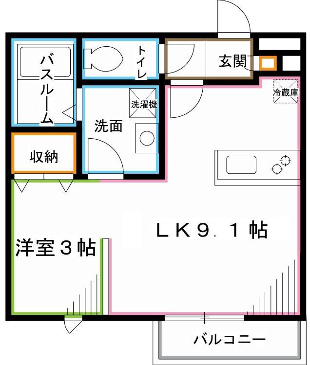 ガーデンヒルズI(1LDK/1階)の間取り写真