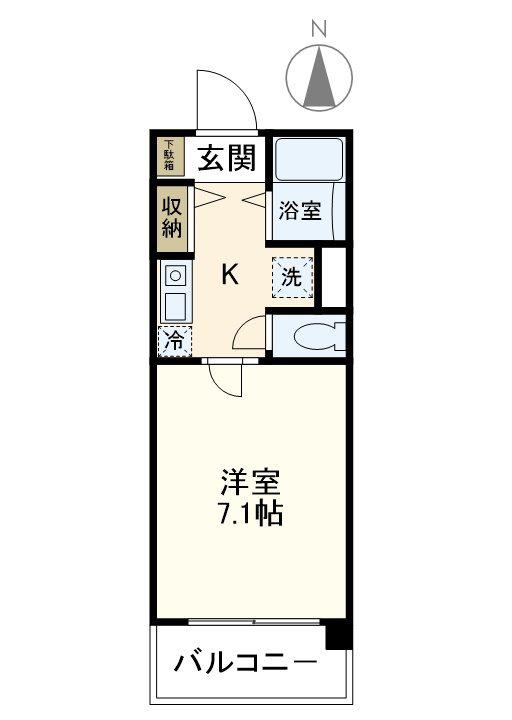 湘南パールマンション(1K/8階)の間取り写真
