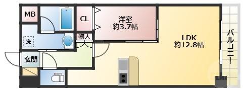 クランエシオ(1LDK/3階)の間取り写真