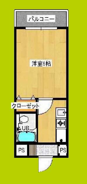 メゾンドサクラ大阪(1K/4階)の間取り写真