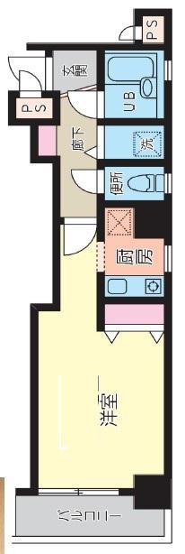 イースト駒形(1K/1階)の間取り写真