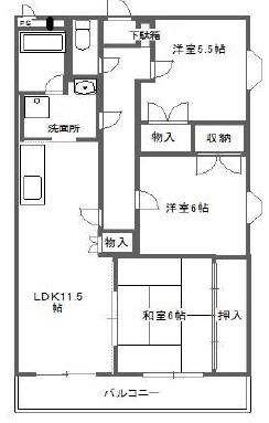 ベラヴィスタ壱番館(3LDK/2階)の間取り写真