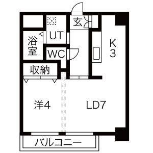 アデランテ(1LDK/3階)の間取り写真